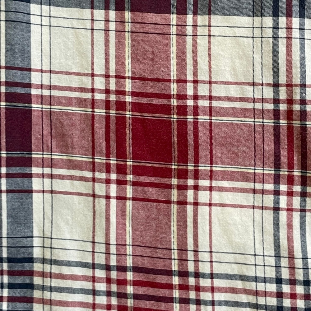 L.L. Bean Mens Large Short Sleeve Button Down Shirt Red Plaid Cotton 0G831 - Picture 5 of 12